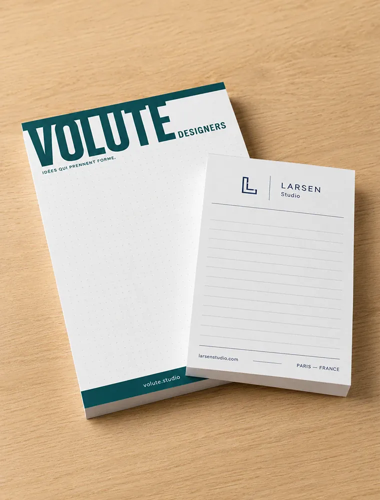 Bloc-notes personnalisés avec en-tête entreprise papier 80g