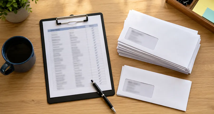 Mailing courrier — préparation d'une campagne de publipostage