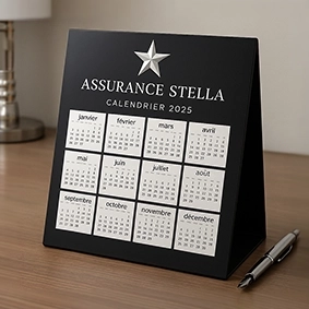 Calendrier chevalet triangulaire bureau entreprise personnalisé