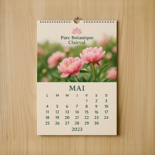 Calendrier mural annuel 12 mois entreprise personnalisé visuel photo