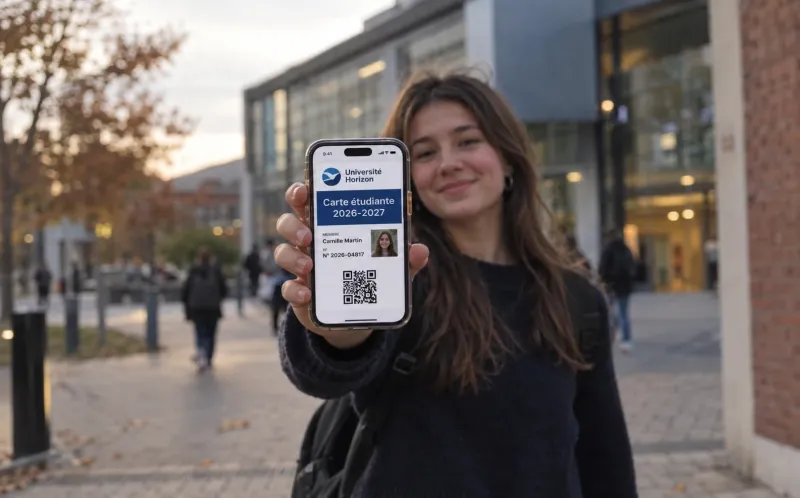 Carte étudiante digitale avec photo dans Apple Wallet, en complément de la carte PVC
