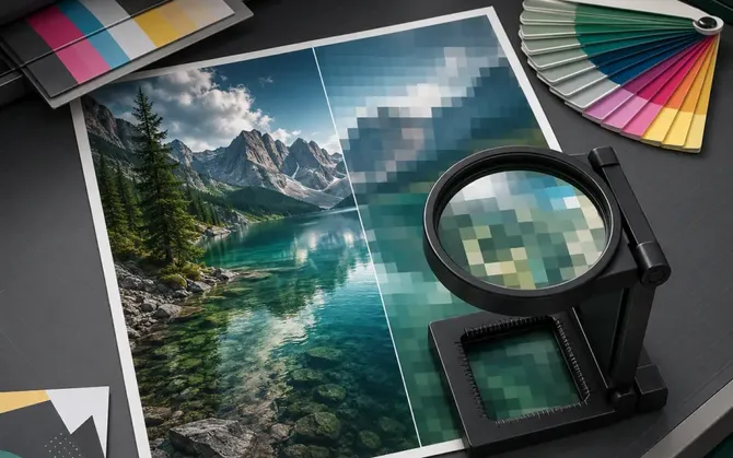 Contrôle à la loupe de la résolution des images avant impression