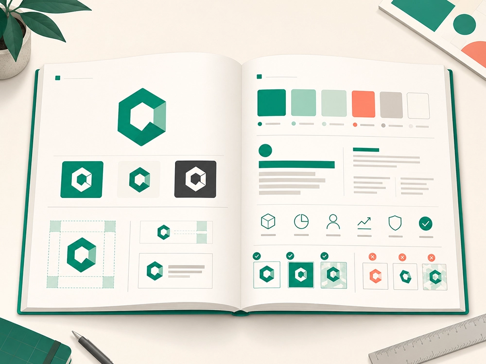 Composants d'une charte graphique : logo, couleurs, typographies, règles
