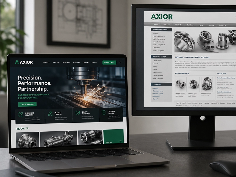 Refonte de site avant après pour une entreprise industrielle B2B