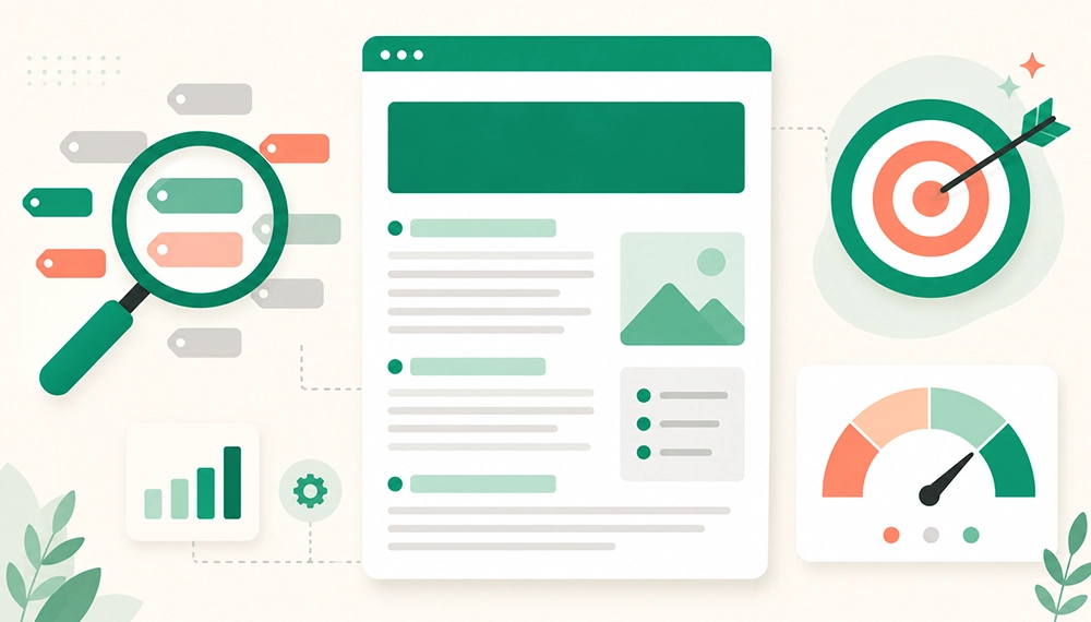 Contenu SEO et recherche de mots-clés : pages optimisées sur l'intention de recherche