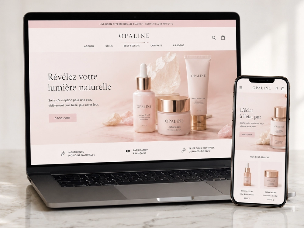 Site e-commerce pour une marque de cosmétique