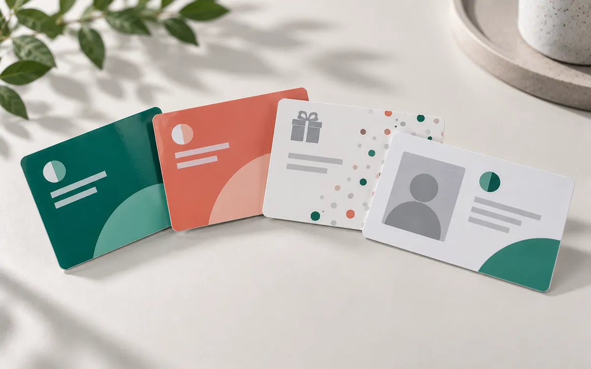 Cartes PVC de fidélité, cartes cadeau et badges