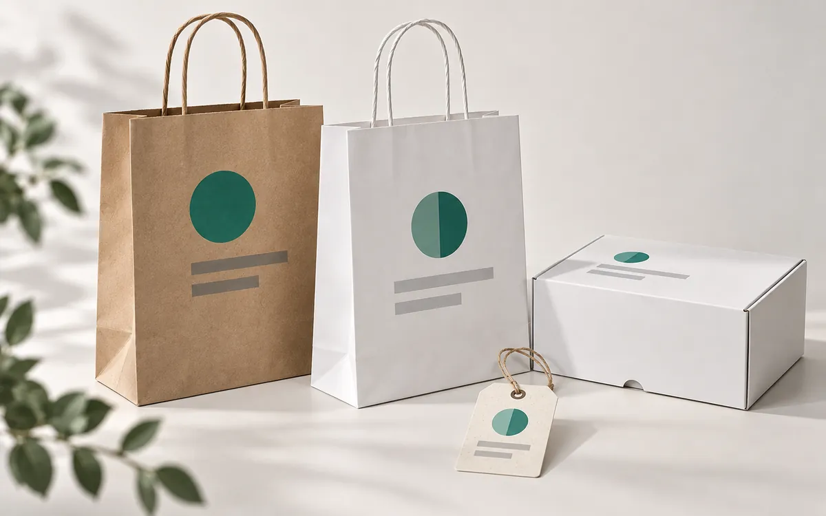 Sacs papier personnalisés au nom d'une marque