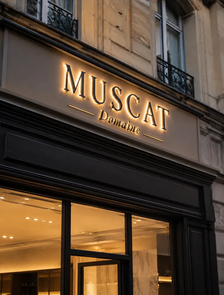 Enseigne signalétique boutique façade illuminée branded