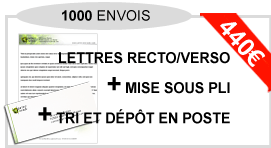 pack 1000 mailing recto/verso