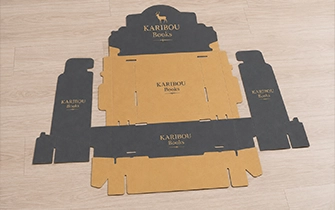 PLV carton avec encoches d assemblage tab-and-slot pour montage sans colle