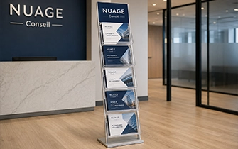 Porte-brochures multi-niches A4 A5 pour catalogue et manuel en accueil corporate