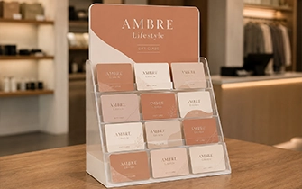 Porte-cartes cadeaux PVC format CB pour boutique et grande surface