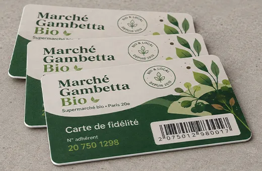 Carte PVC biosourcé écologique à base de ressources renouvelables