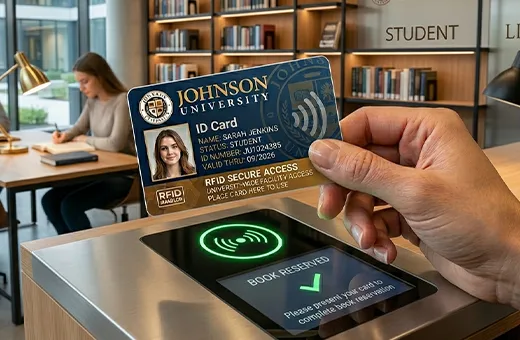Carte étudiant PVC sans contact RFID NFC pour contrôle d'accès aux bâtiments