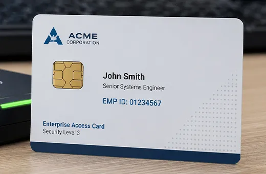 Carte PVC à puce contact Java Card avec module doré pour authentification forte