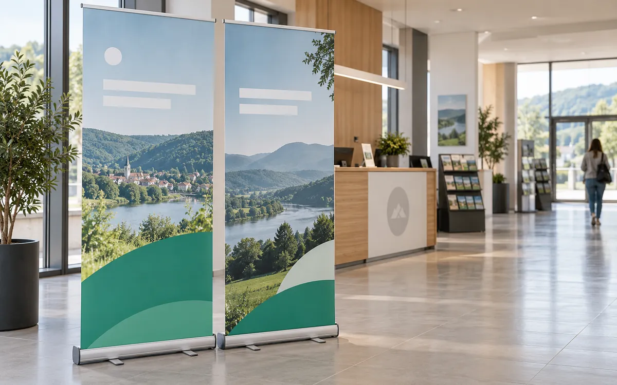 Kakémono et roll-up pour stand d'office de tourisme