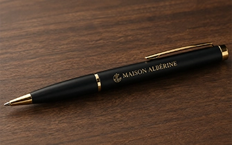 Stylo métal noir avec dorure or marquage à chaud