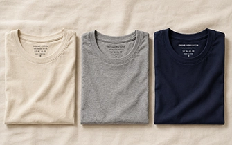 T-shirts différentes qualités de coton classique bio premium GOTS