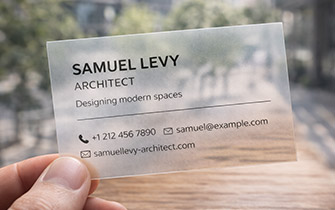 Carte de visite semi-transparente en papier calque