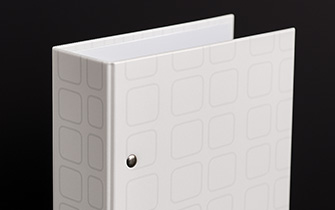 Classeur rigide en papier couché 150 g contrecollé sur compact 18/10