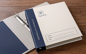 Classeur personnalisé pour devis et contrats signés