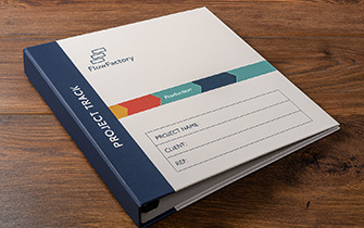 Classeur cartonné personnalisé pour dossiers projet en agence