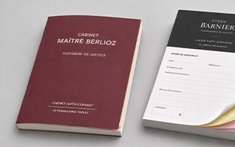 Couverture souple sur carnet de liasses autocopiantes