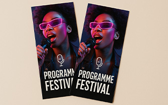 Flyer programme d’événement avec horaires et plan