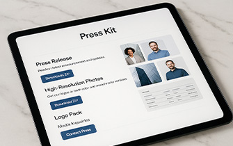 Dossier de presse digital avec médias téléchargeables