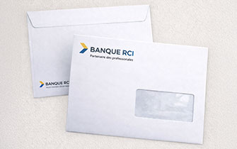 Enveloppes mécanisables personnalisées pour finance et assurance
