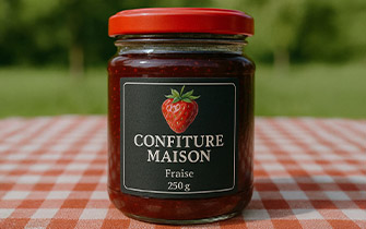 Étiquette bouteille au format carré