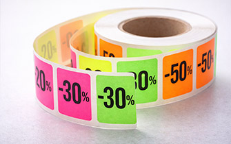 Étiquette produit fluorescente