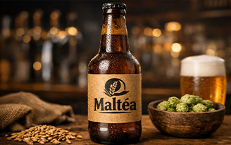 Étiquette bouteille kraft ou recyclée