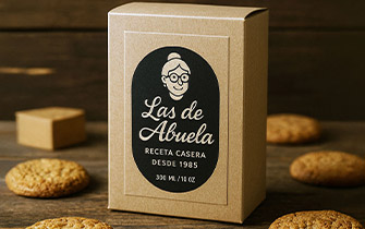 Étiquette packaging kraft ou recyclée