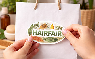 Étiquette bouteille au format ovale