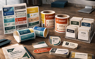 Étiquette bureautique en papier adhésif
