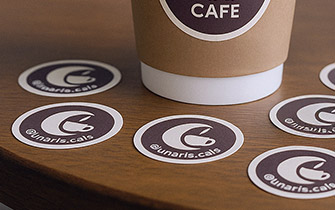 Étiquette bouteille au format rond