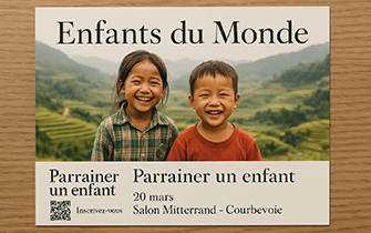Flyer A6 de communication associative : collecte, bénévolat, dons
