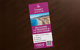 Flyer publicitaire distribué en rue ou en boîte aux lettres