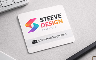 Carte de visite haut de gamme carrée au design distinctif