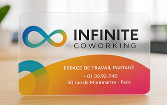 Carte de visite transparente au format standard pour usage professionnel