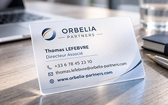 Carte de visite transparente pour entreprise