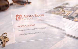 Carte de visite transparente pour agents immobiliers premium