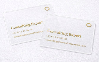 Carte de visite transparente avec finitions premium