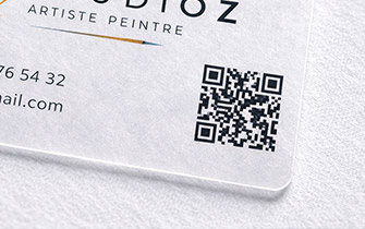 Carte de visite transparente avec QR code