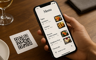 Menu digital accessible par QR code