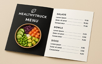 Dépliant menu restaurant au format maniable