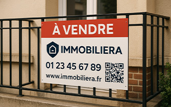 Plaques d’agence immobilière personnalisées pour annonces et vitrines