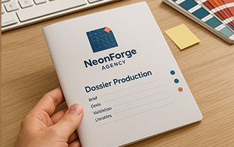 Pochette cartonnée personnalisée pour dossiers projet en agence